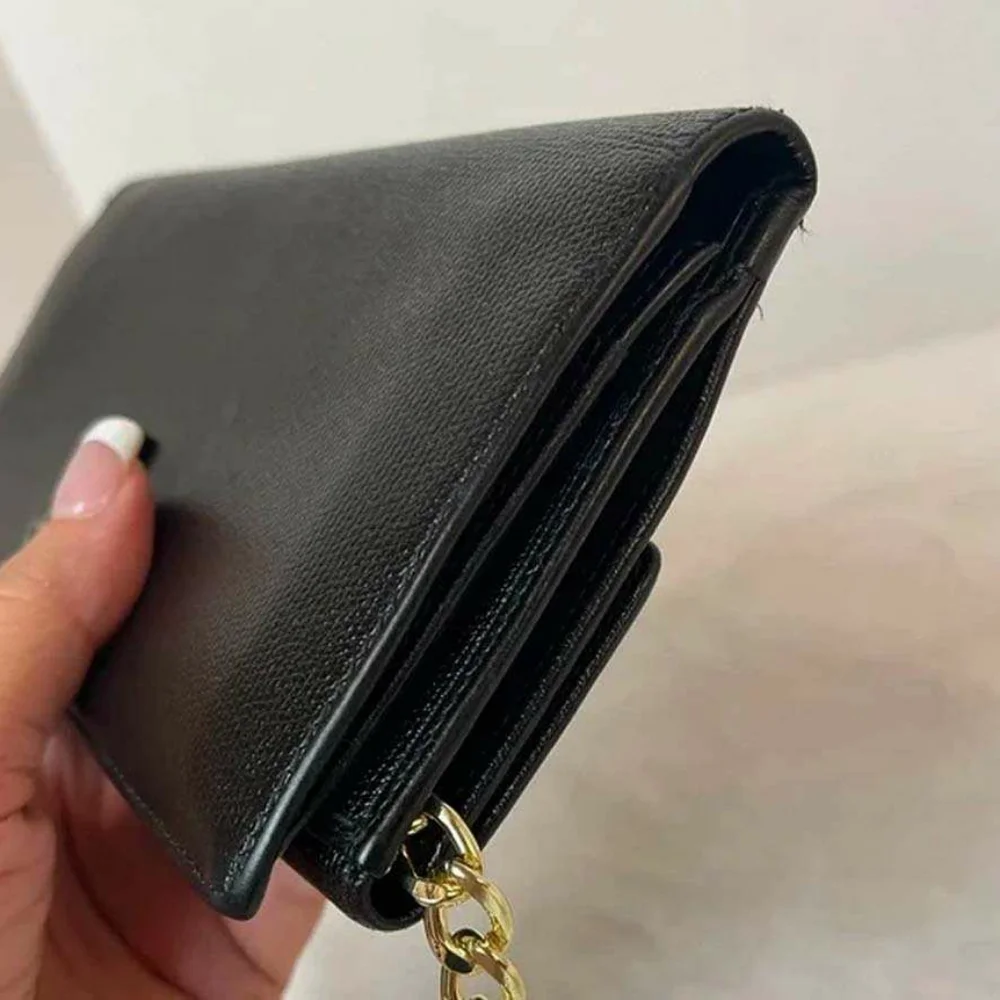 Chanel Coco Button Caviar Leather Snap Wallet on a Chain - Picture 5 of 14